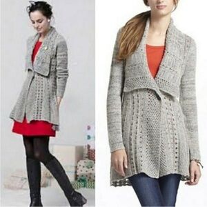 Anthropologie Rosie Neira Open-Knit Wool Cardigan Cozy Boho Fairycore Size S